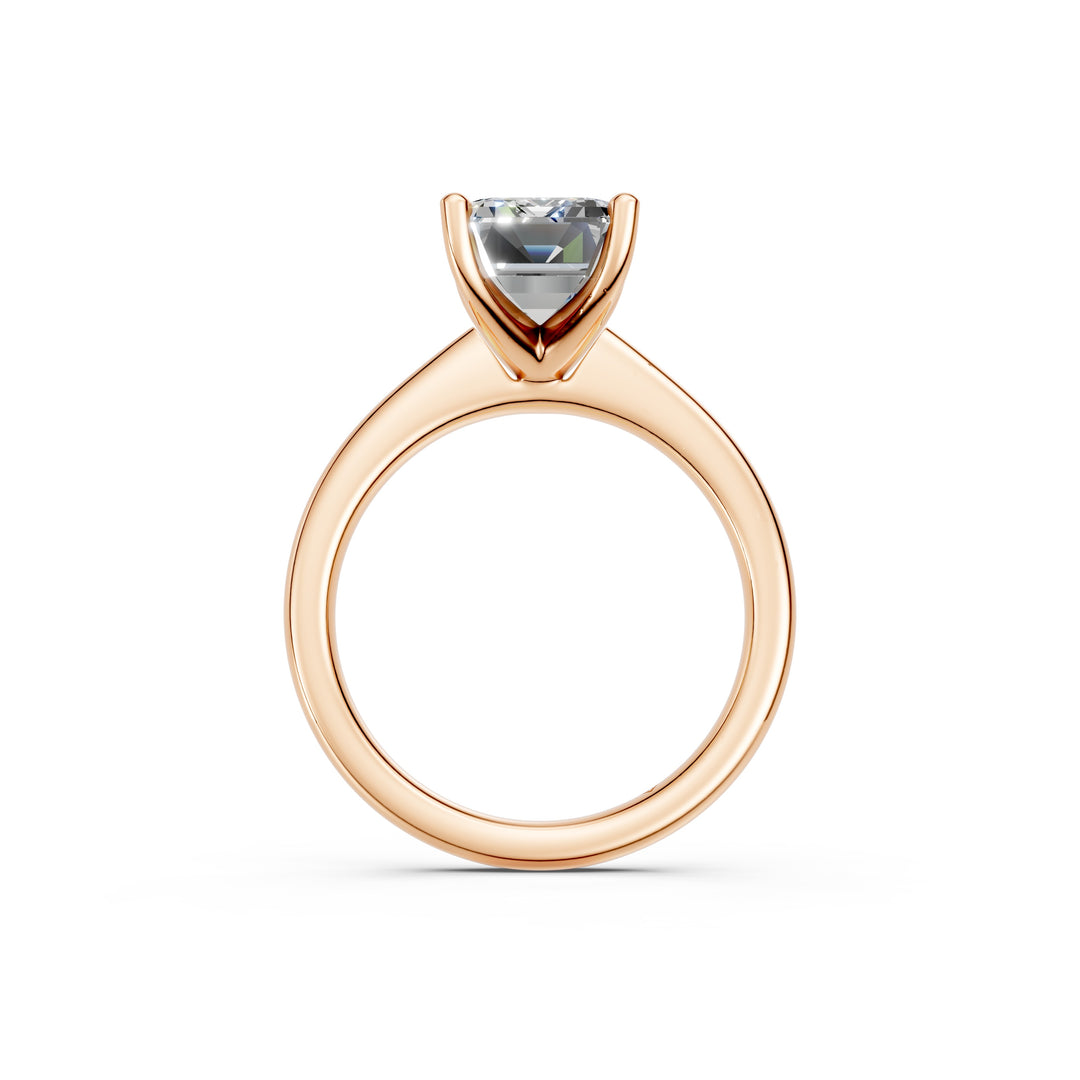 Lunara Emerald Solitaire Diamond Womens Ring