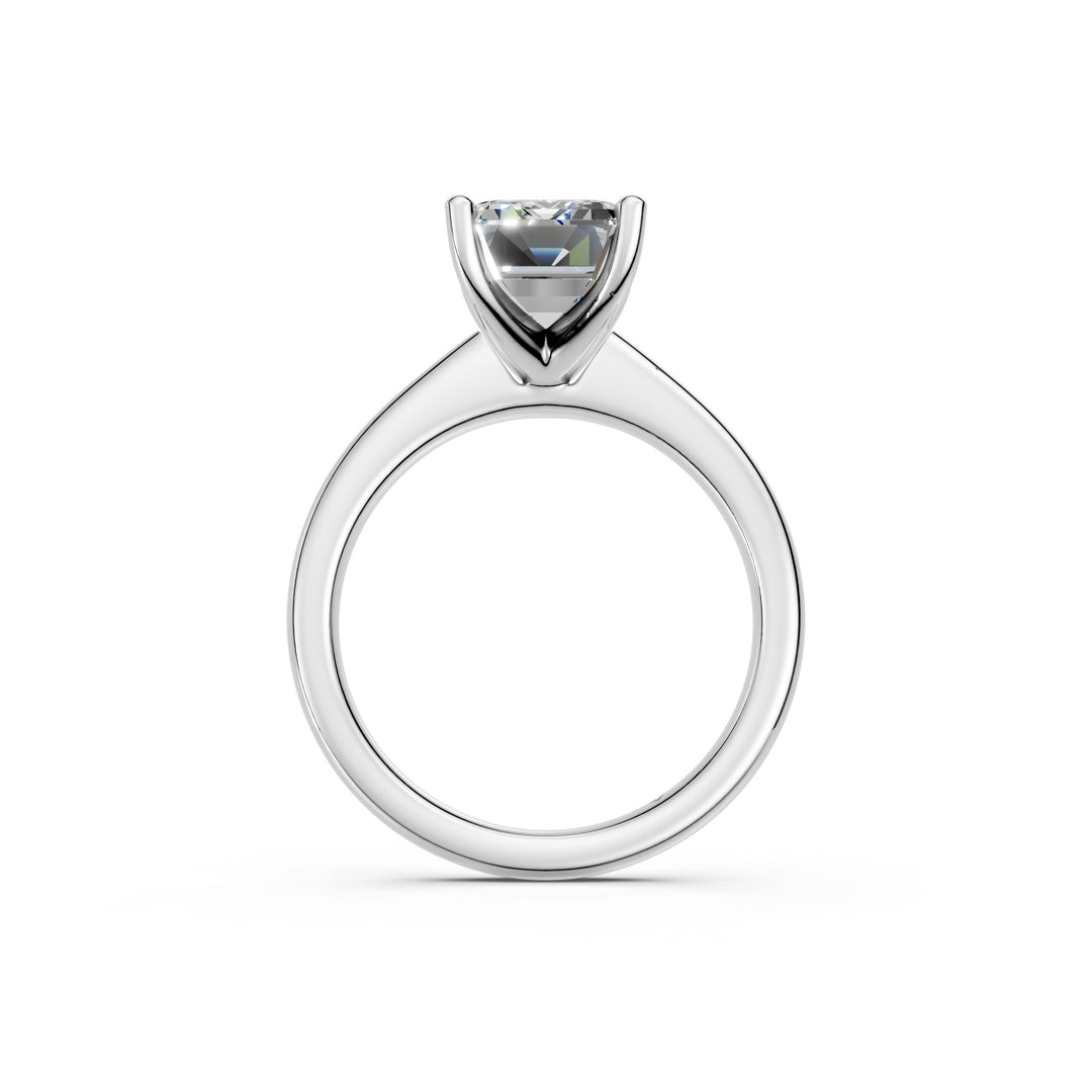 Lunara Emerald Solitaire Diamond Womens Ring