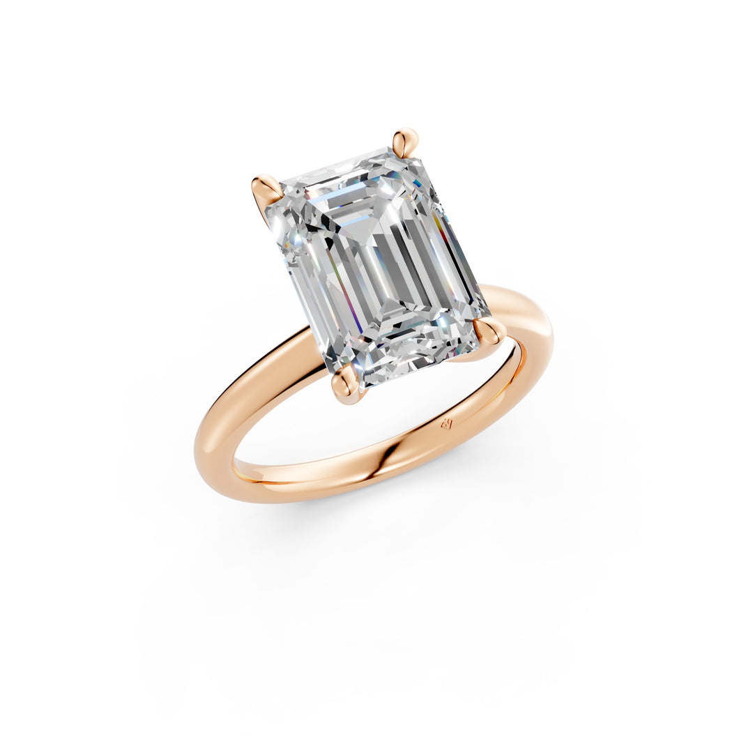 Liza Emerald Solitaire Diamond Womens Ring