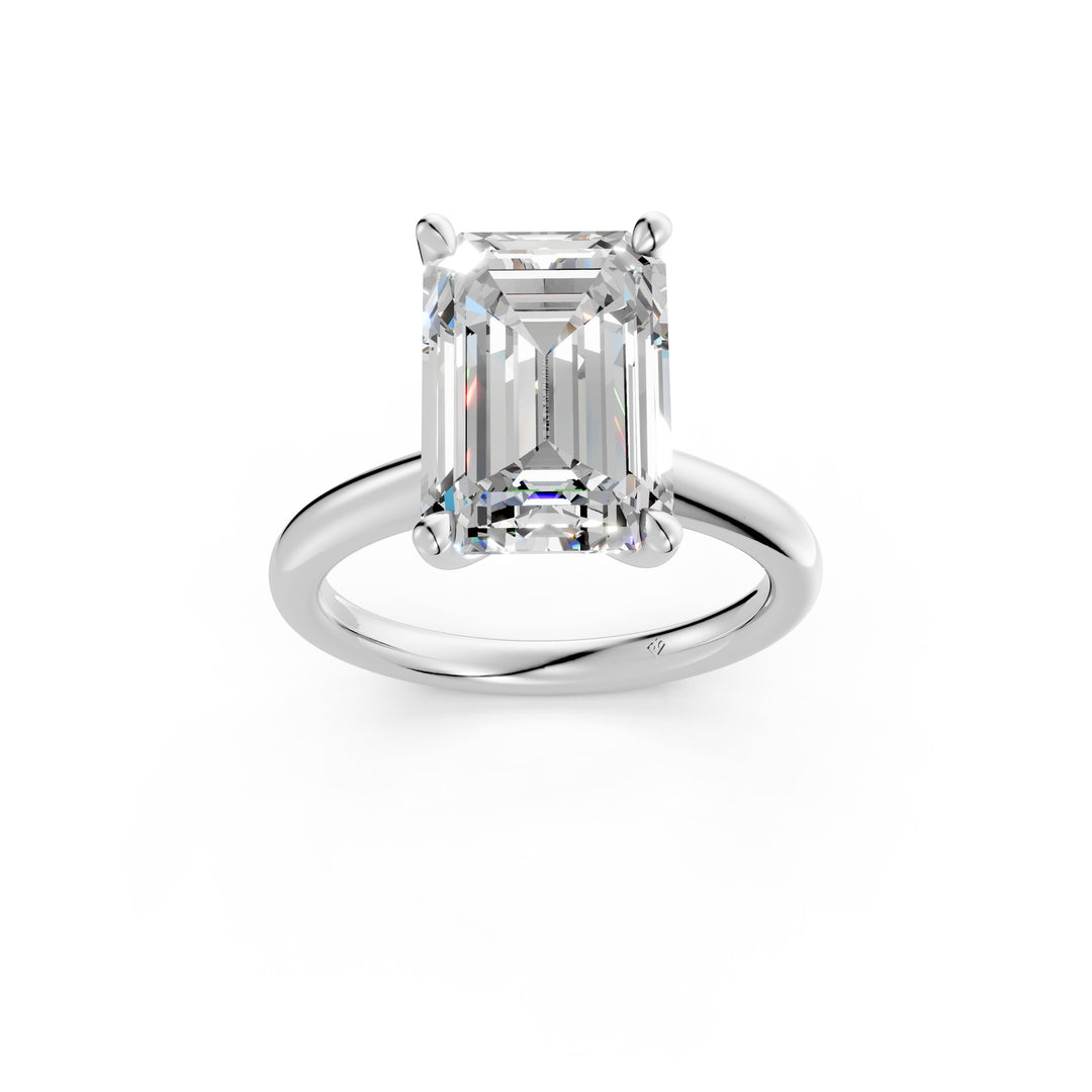 Liza Emerald Solitaire Diamond Womens Ring