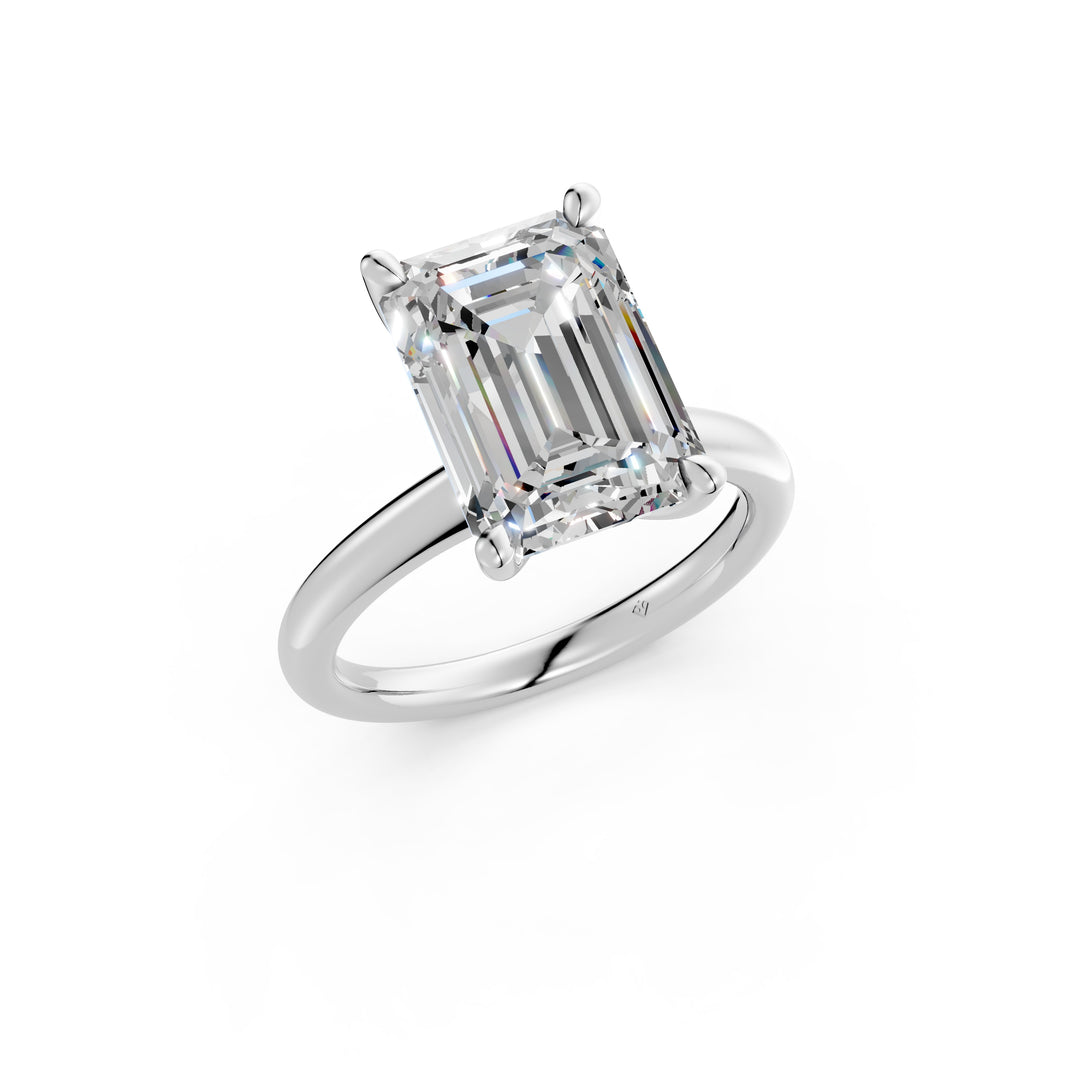 Liza Emerald Solitaire Diamond Womens Ring