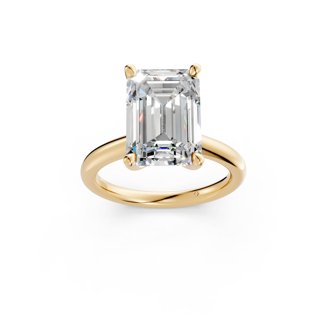 Liza Emerald Solitaire Diamond Womens Ring