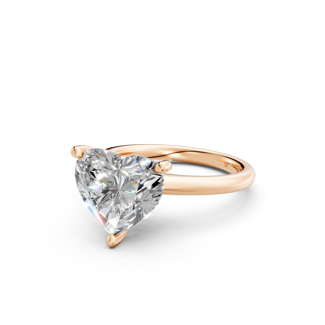 Liana Heart Solitaire Diamond Womens Ring