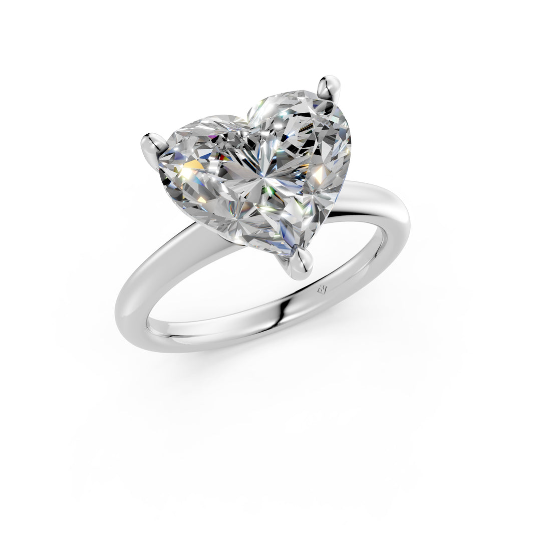 Liana Heart Solitaire Diamond Womens Ring