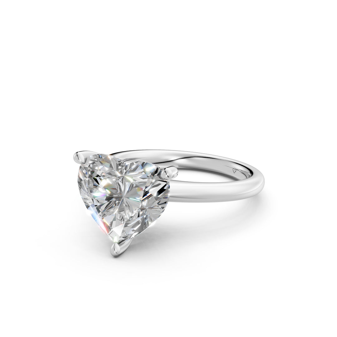Liana Heart Solitaire Diamond Womens Ring