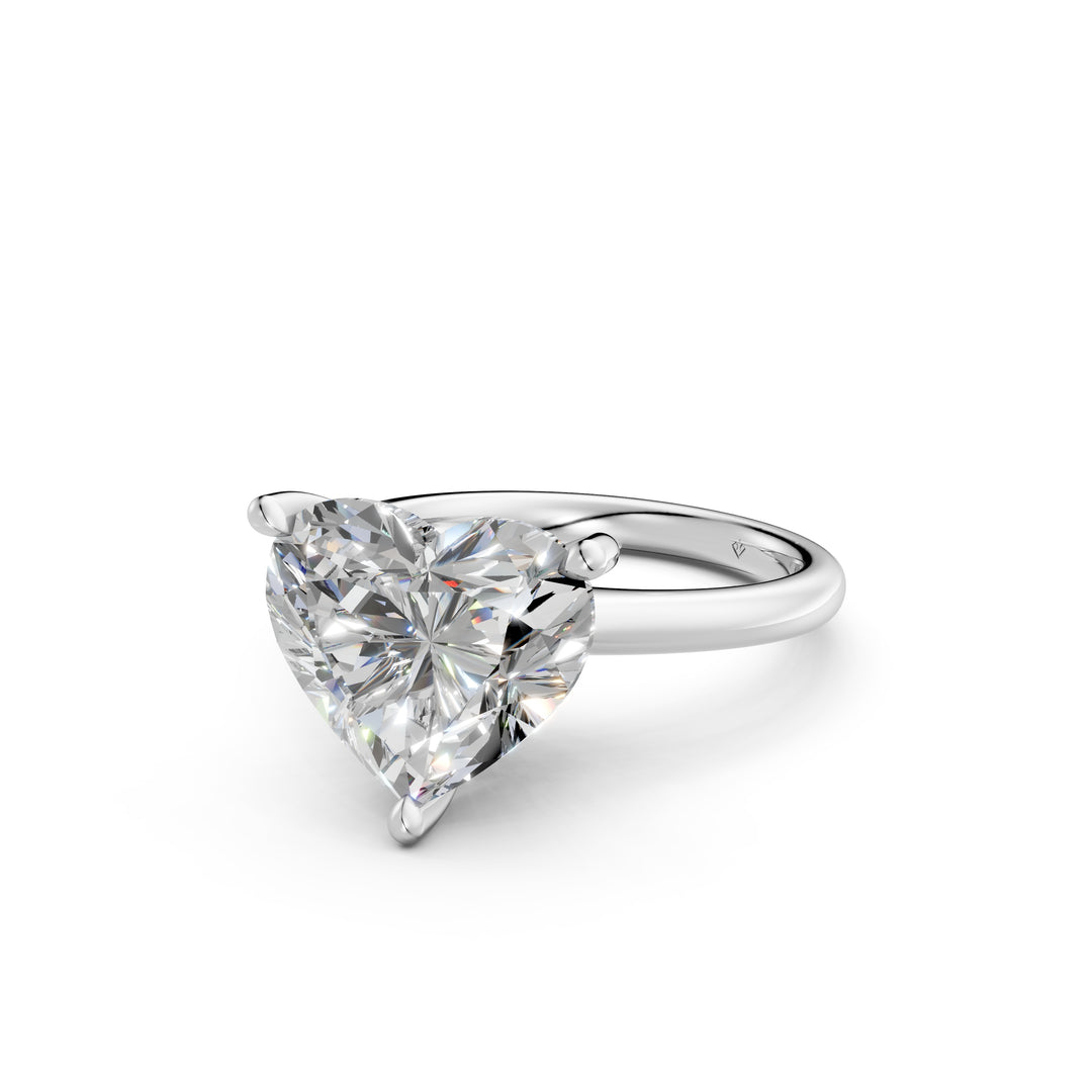 Leira Heart Solitaire Diamond Womens Ring