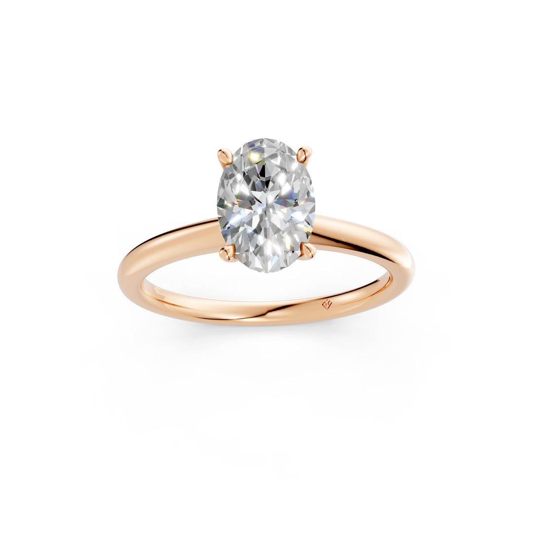 Lavya Oval Solitaire Diamond Womens Ring