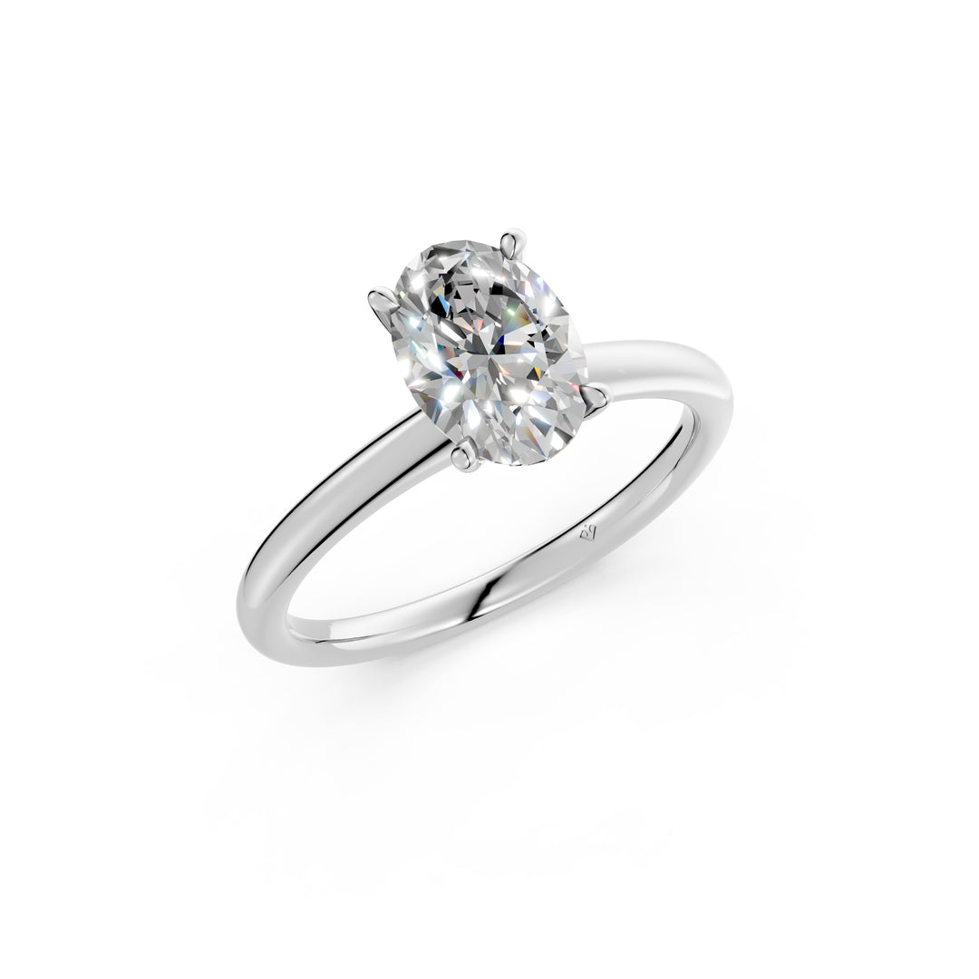 Lavya Oval Solitaire Diamond Womens Ring