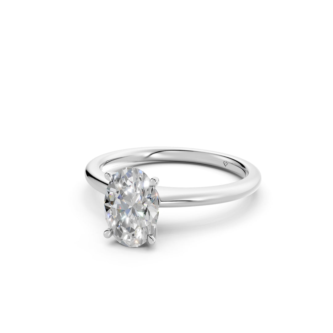Lavya Oval Solitaire Diamond Womens Ring