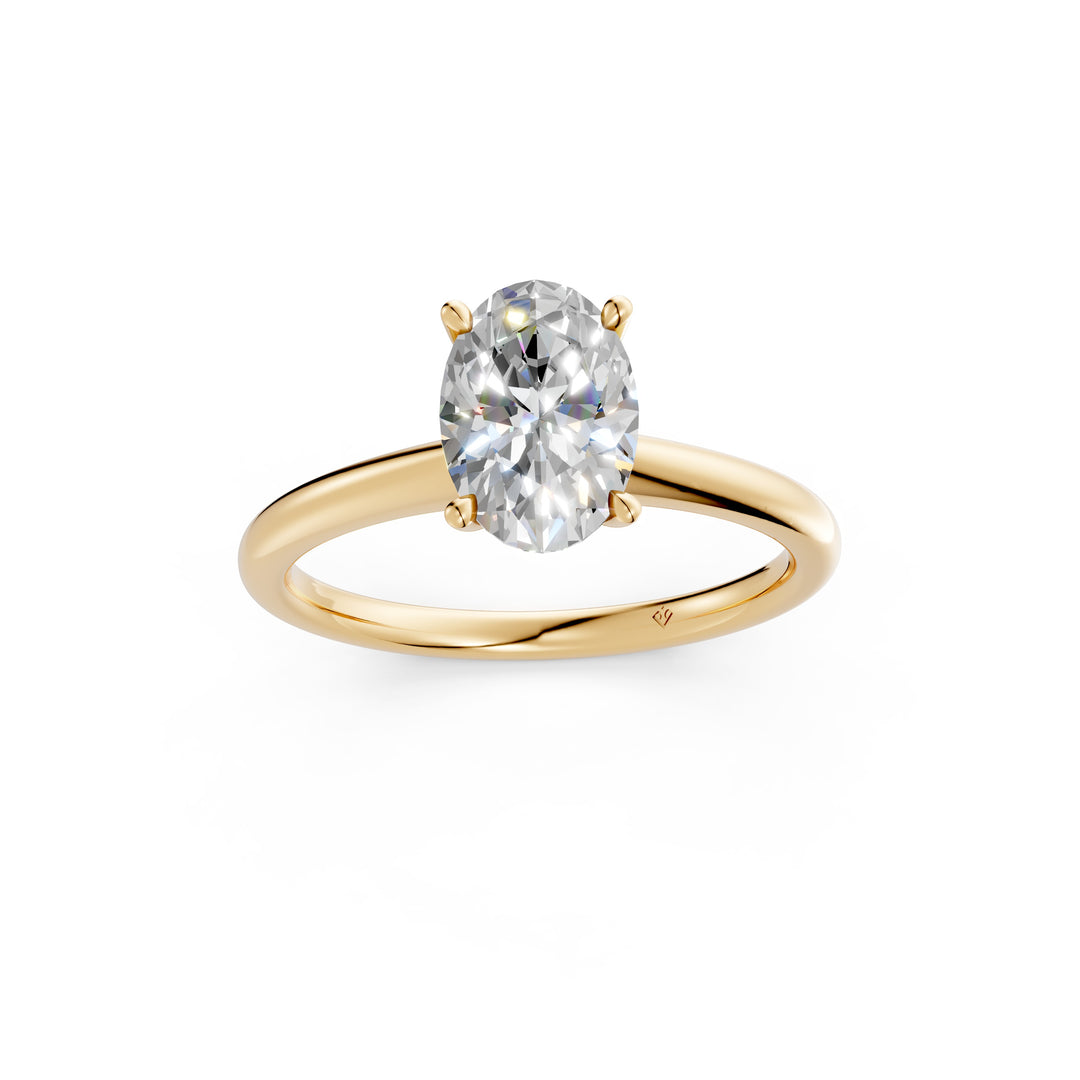 Lavya Oval Solitaire Diamond Womens Ring