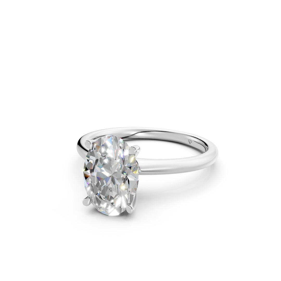 Larza Oval Solitaire Diamond Womens Ring