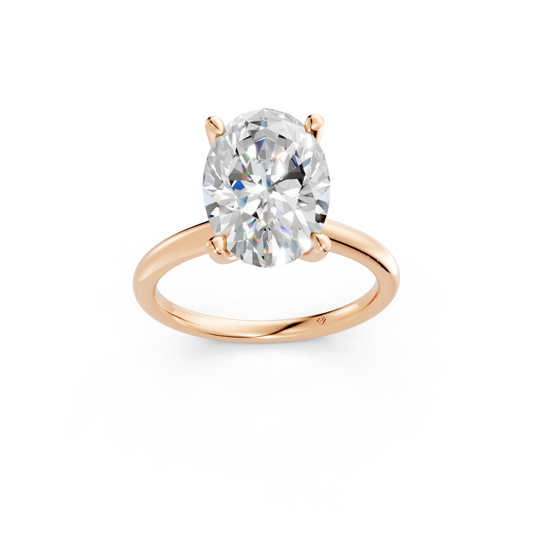 Lania Oval Solitaire Diamond Womens Ring