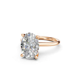 Load image into Gallery viewer, Lania Oval Solitaire Diamond Womens Ring
