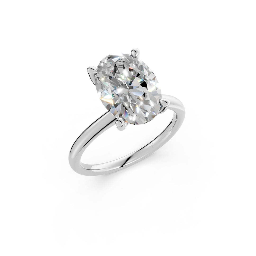 Lania Oval Solitaire Diamond Womens Ring