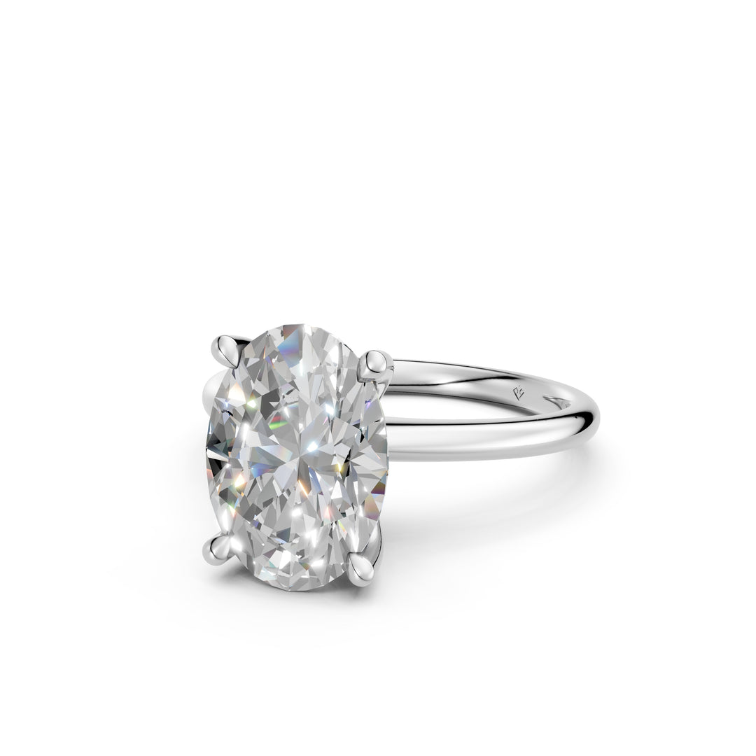 Lania Oval Solitaire Diamond Womens Ring