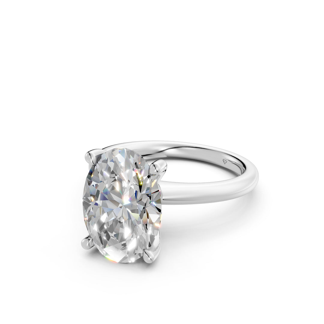 Laira Oval Solitaire Diamond Womens Ring