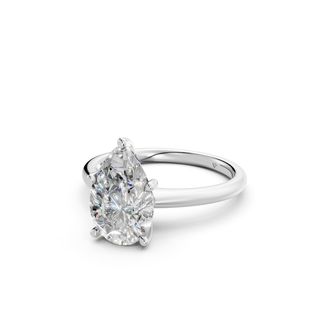 Kshira Pear Solitaire Diamond Womens Ring