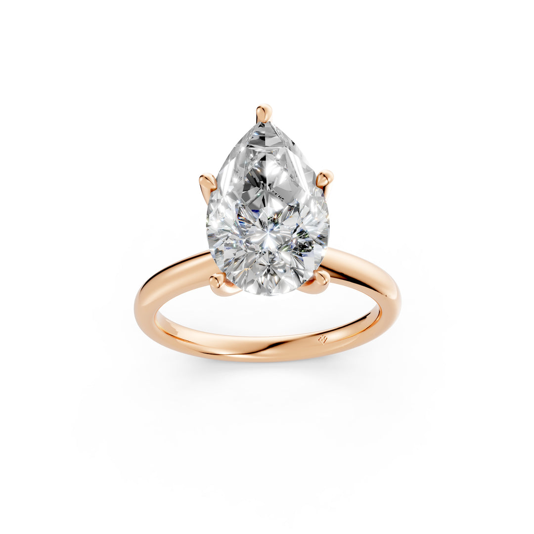 Kriya Pear Solitaire Diamond Womens Ring