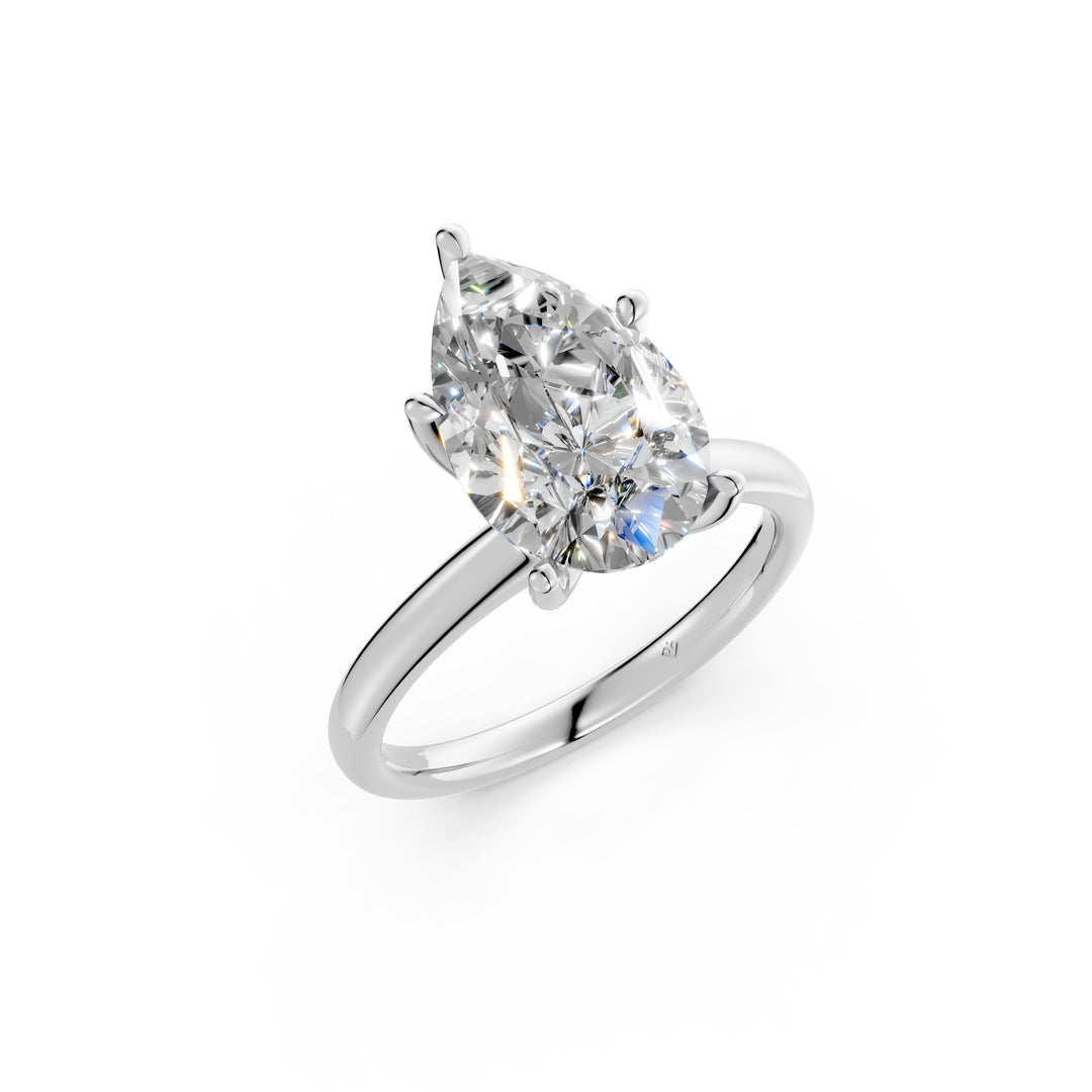Kriya Pear Solitaire Diamond Womens Ring