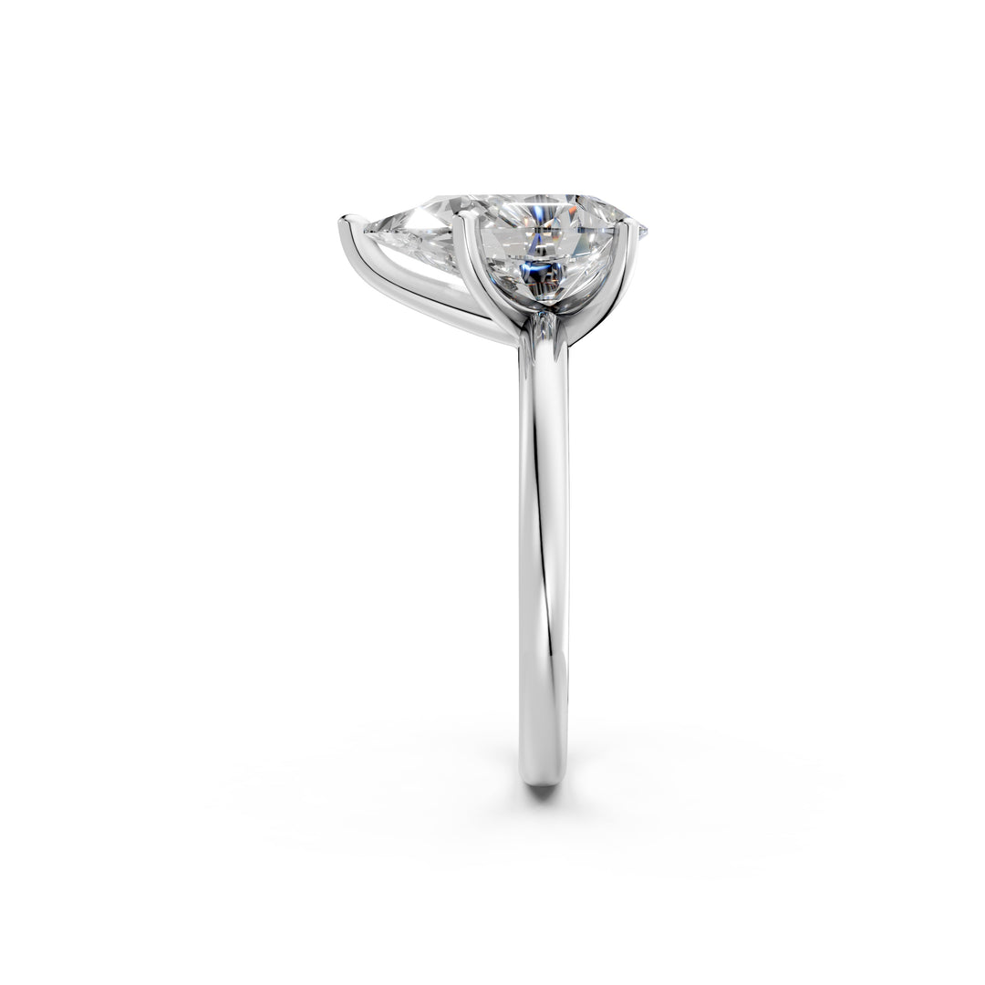 Kriya Pear Solitaire Diamond Womens Ring