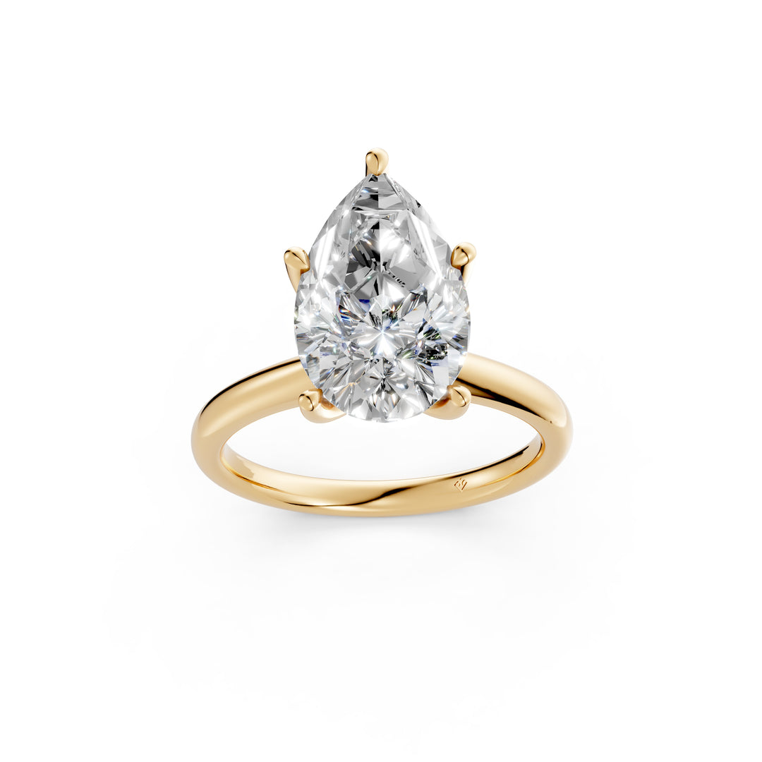 Kriya Pear Solitaire Diamond Womens Ring