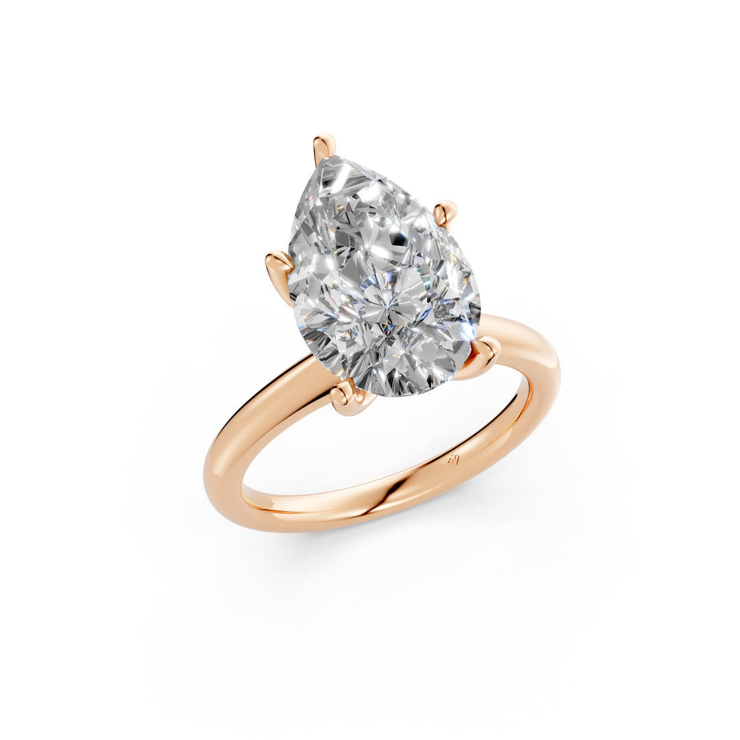 Klara Pear Solitaire Diamond Womens Ring