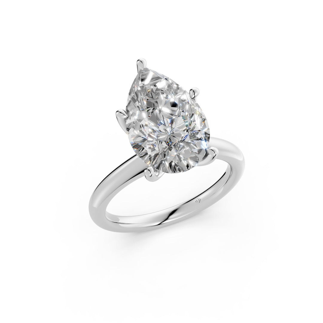 Klara Pear Solitaire Diamond Womens Ring
