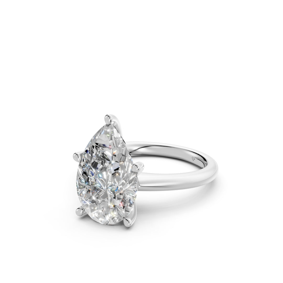 Klara Pear Solitaire Diamond Womens Ring