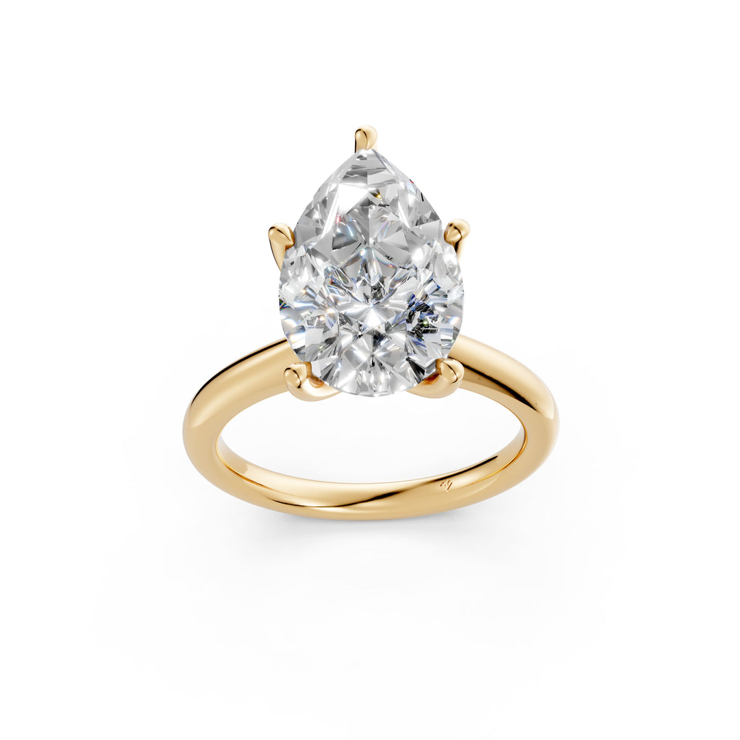 Klara Pear Solitaire Diamond Womens Ring