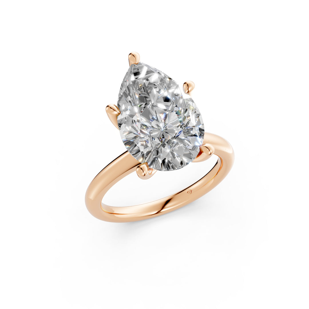 Kiyra Pear Solitaire Diamond Womens Ring