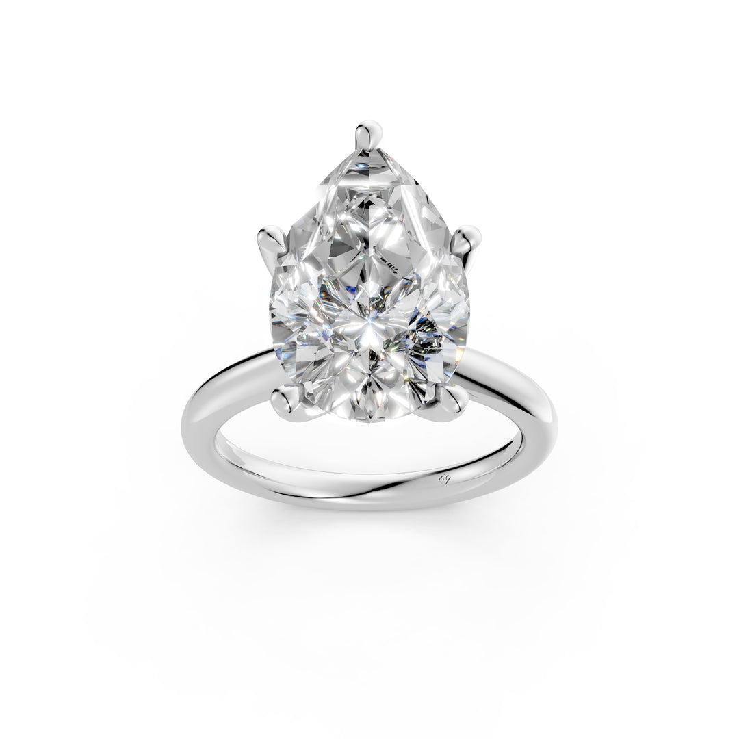 Kiyra Pear Solitaire Diamond Womens Ring