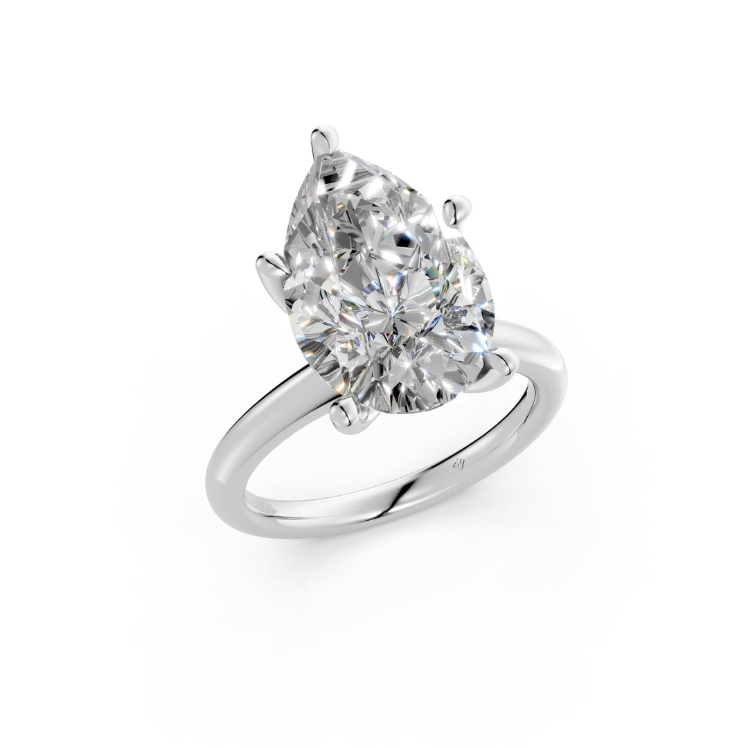 Kiyra Pear Solitaire Diamond Womens Ring