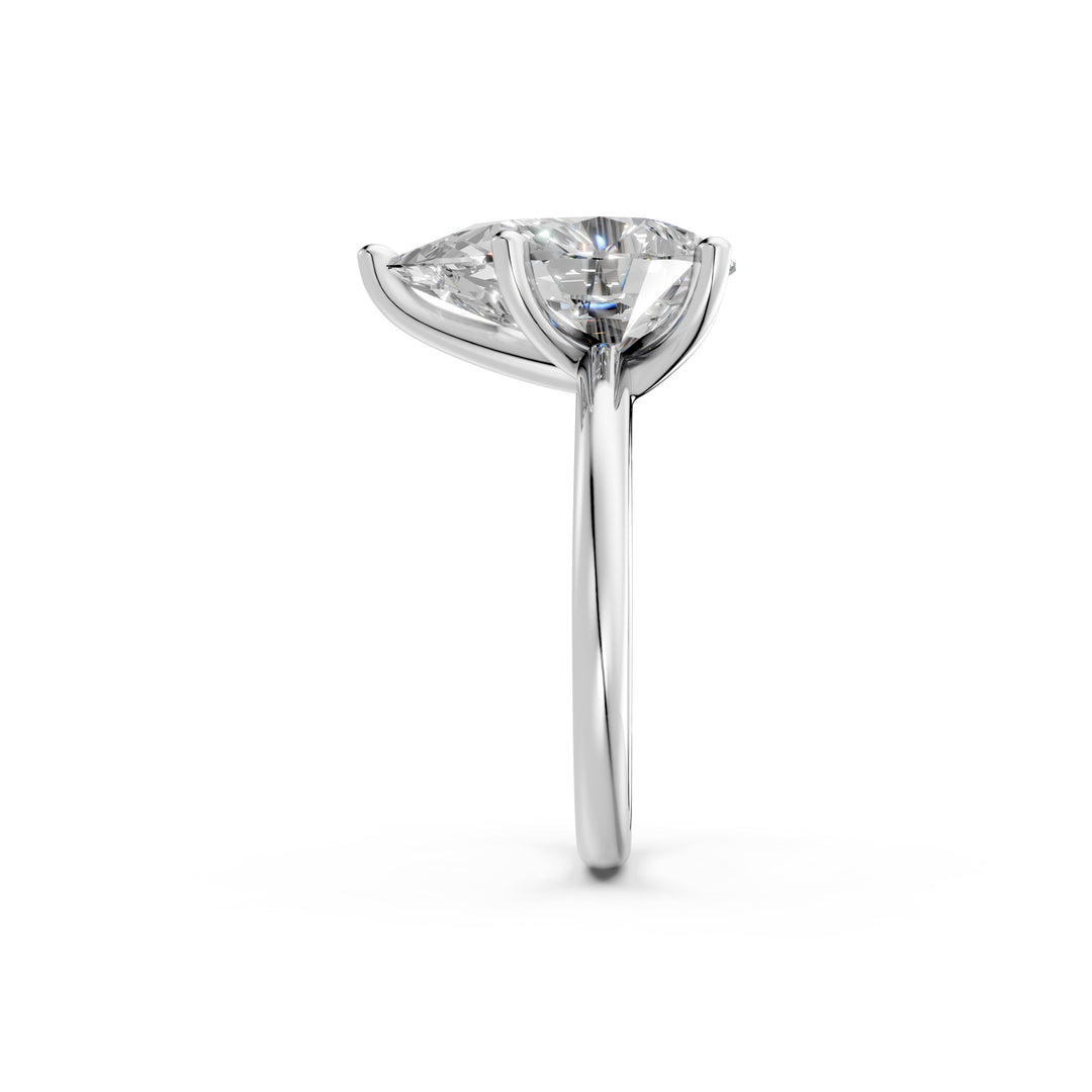 Kiyra Pear Solitaire Diamond Womens Ring