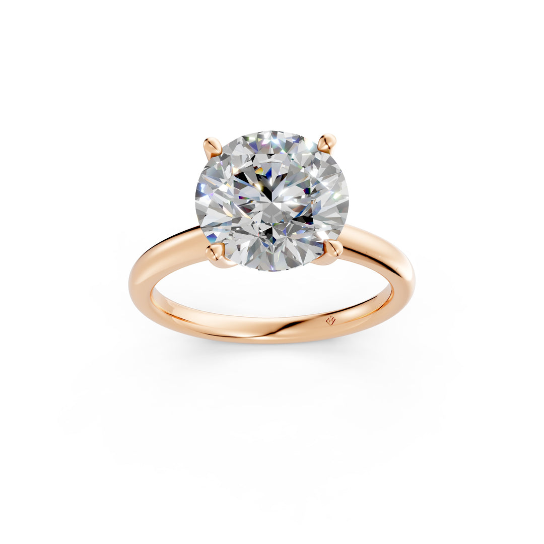 Keira Round Solitaire Diamond Womens Ring