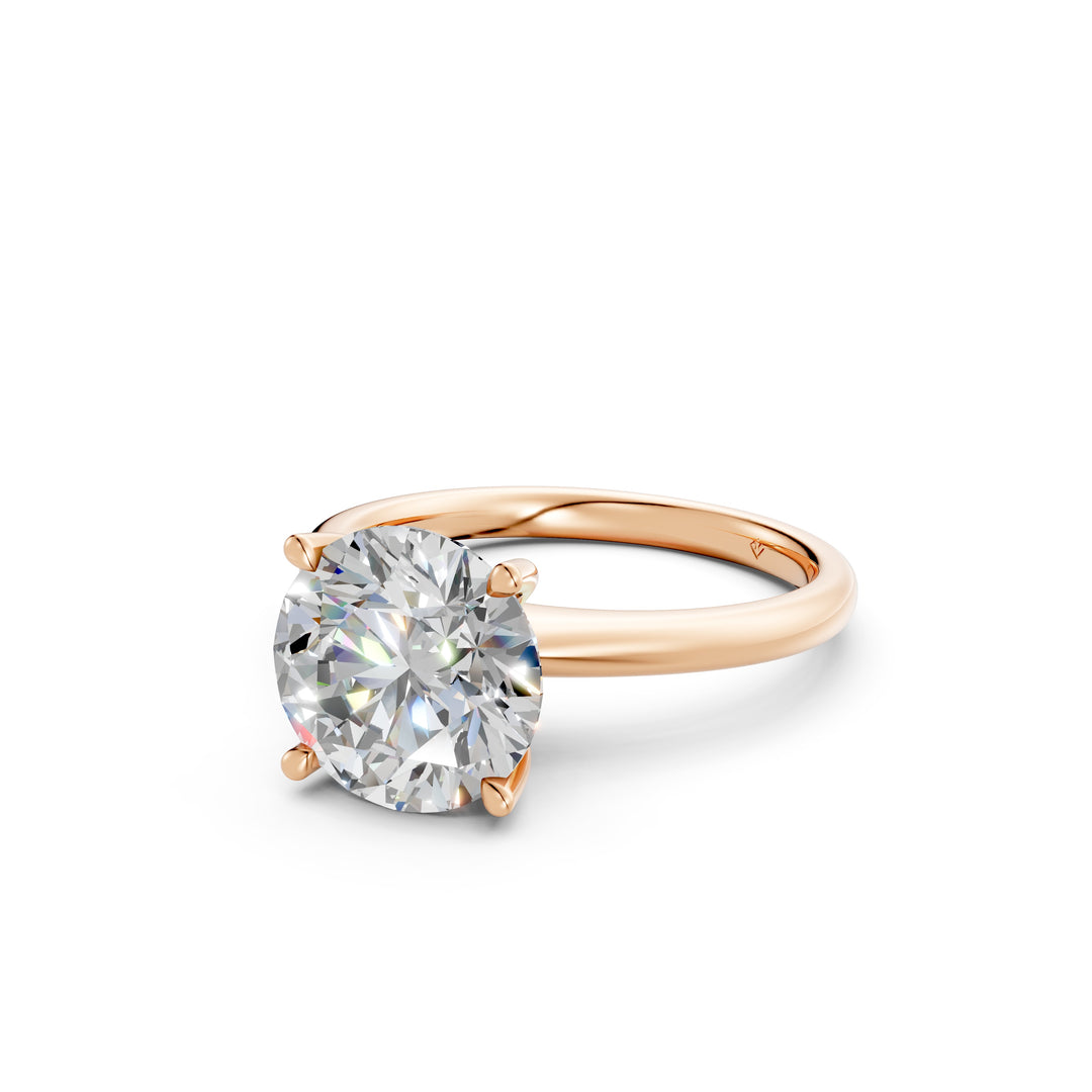 Keira Round Solitaire Diamond Womens Ring