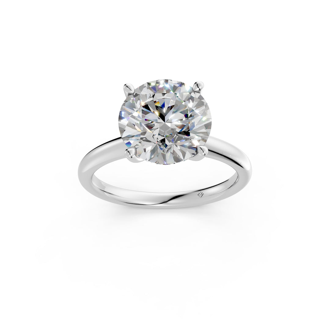 Keira Round Solitaire Diamond Womens Ring