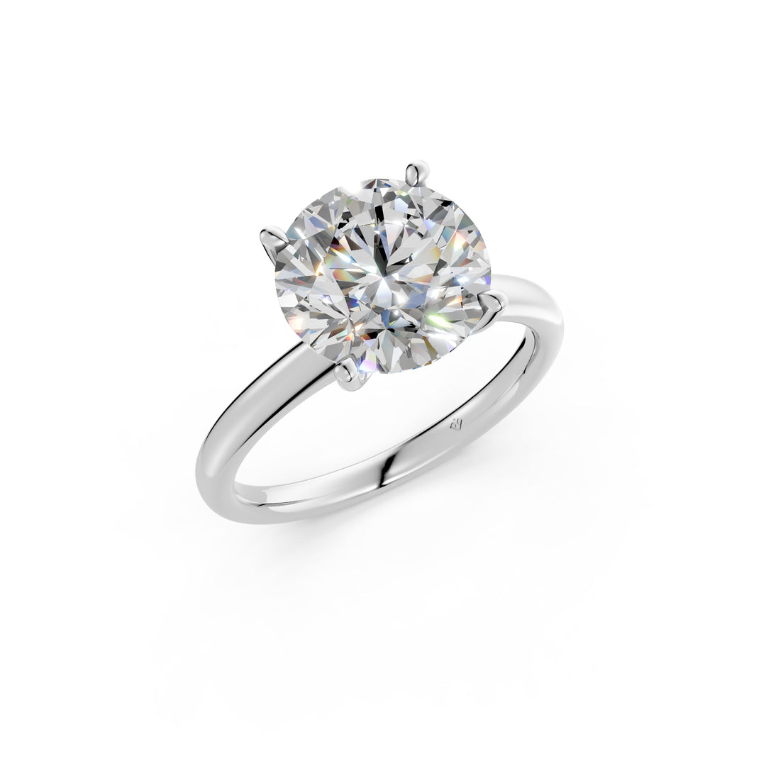 Keira Round Solitaire Diamond Womens Ring