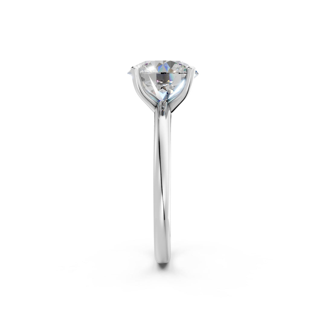 Keira Round Solitaire Diamond Womens Ring