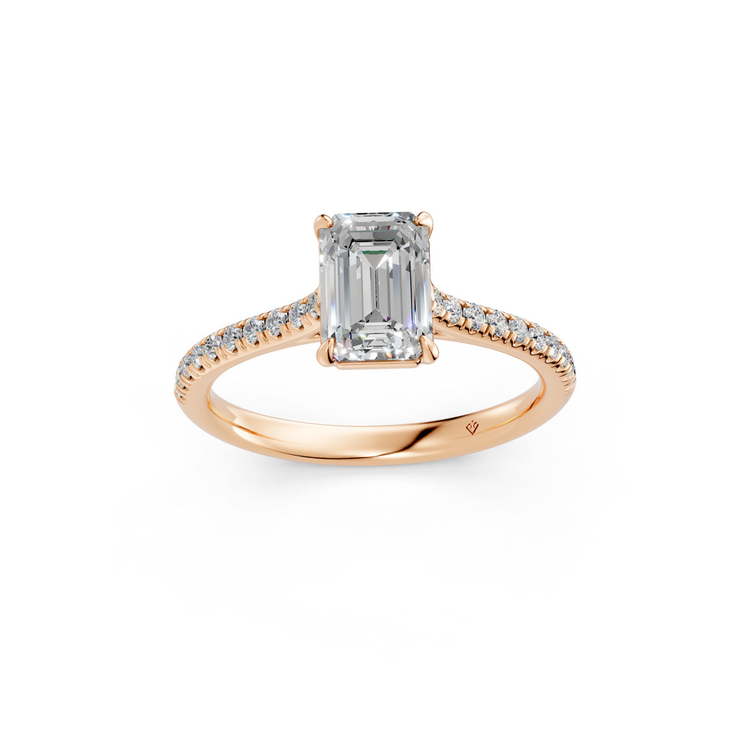 Advika Emerald Solitaire Diamond Womens Ring