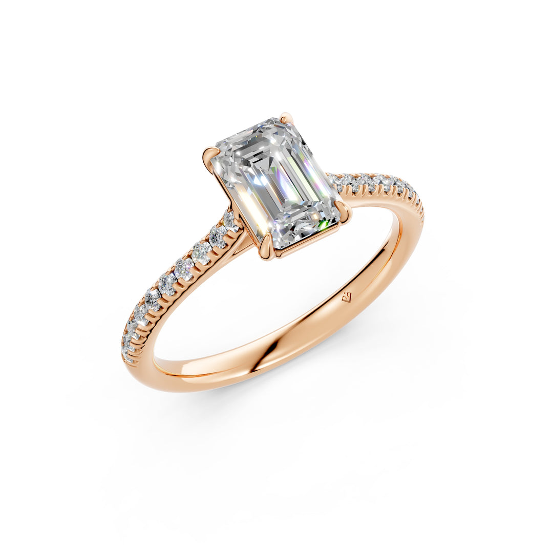 Advika Emerald Solitaire Diamond Womens Ring