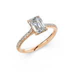 Load image into Gallery viewer, Advika Emerald Solitaire Diamond Womens Ring
