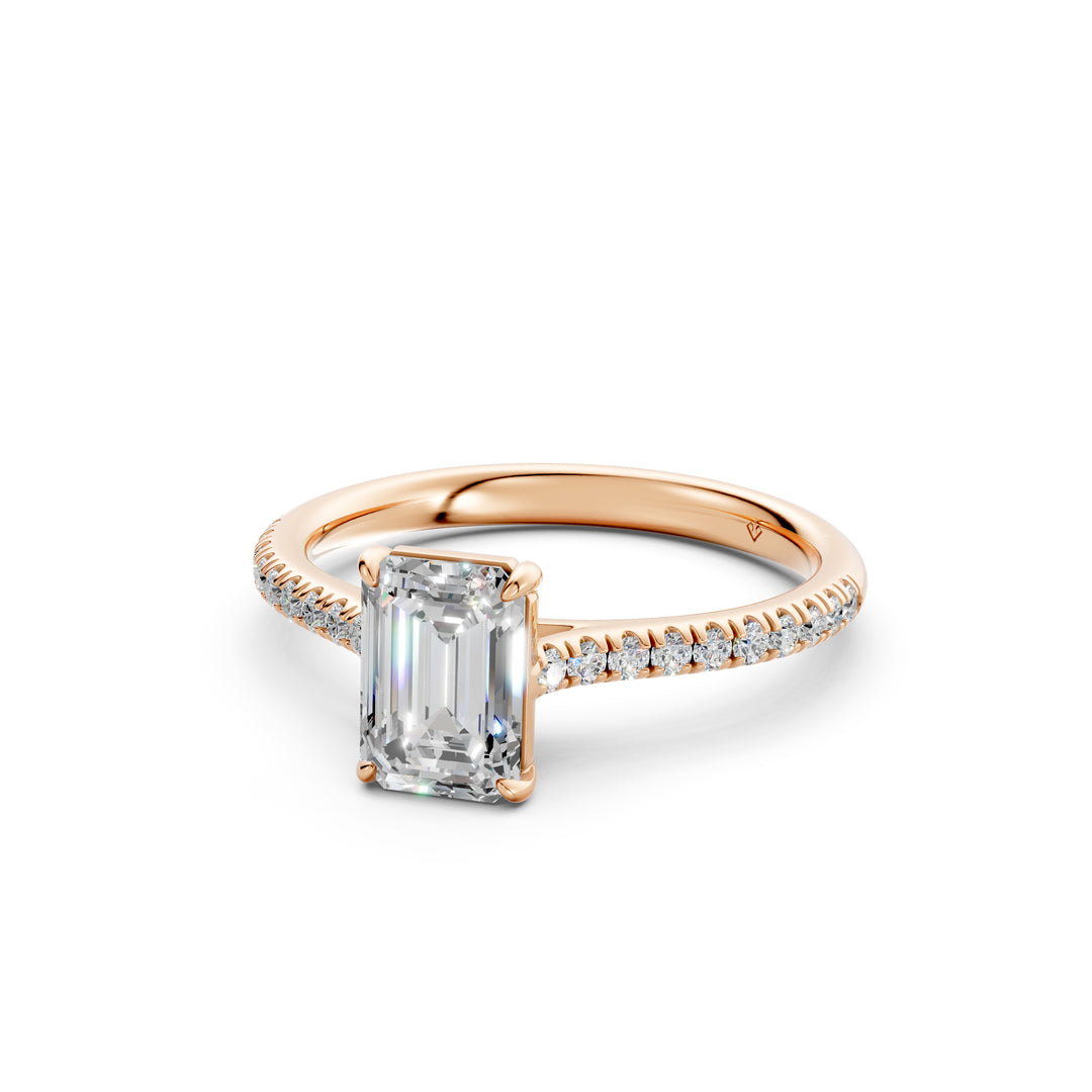 Advika Emerald Solitaire Diamond Womens Ring