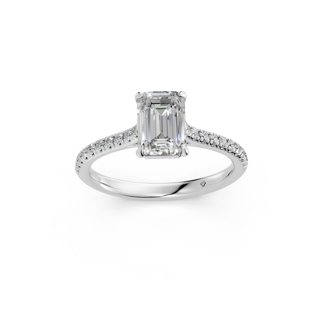 Advika Emerald Solitaire Diamond Womens Ring