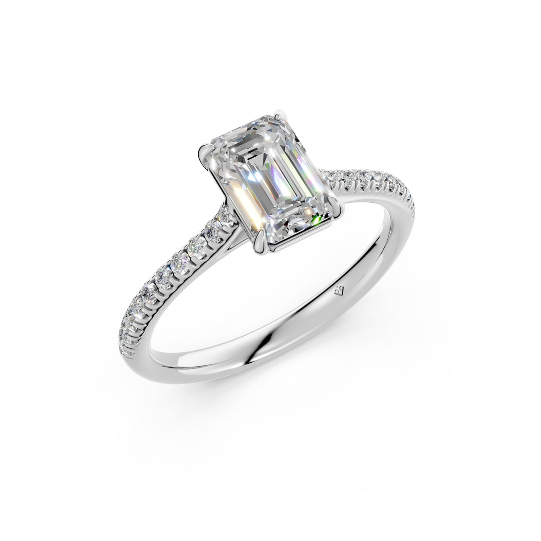 Advika Emerald Solitaire Diamond Womens Ring