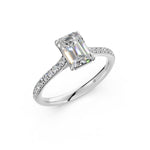 Load image into Gallery viewer, Advika Emerald Solitaire Diamond Womens Ring
