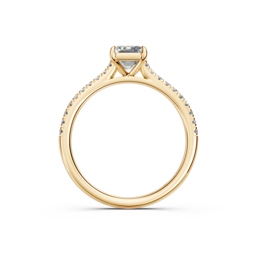 Advika Emerald Solitaire Diamond Womens Ring