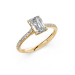 Load image into Gallery viewer, Advika Emerald Solitaire Diamond Womens Ring
