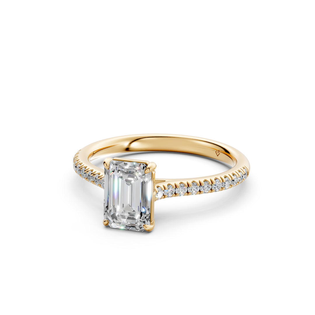Advika Emerald Solitaire Diamond Womens Ring