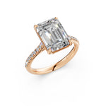 Load image into Gallery viewer, Abhika Emerald Solitaire Diamond Womens Ring
