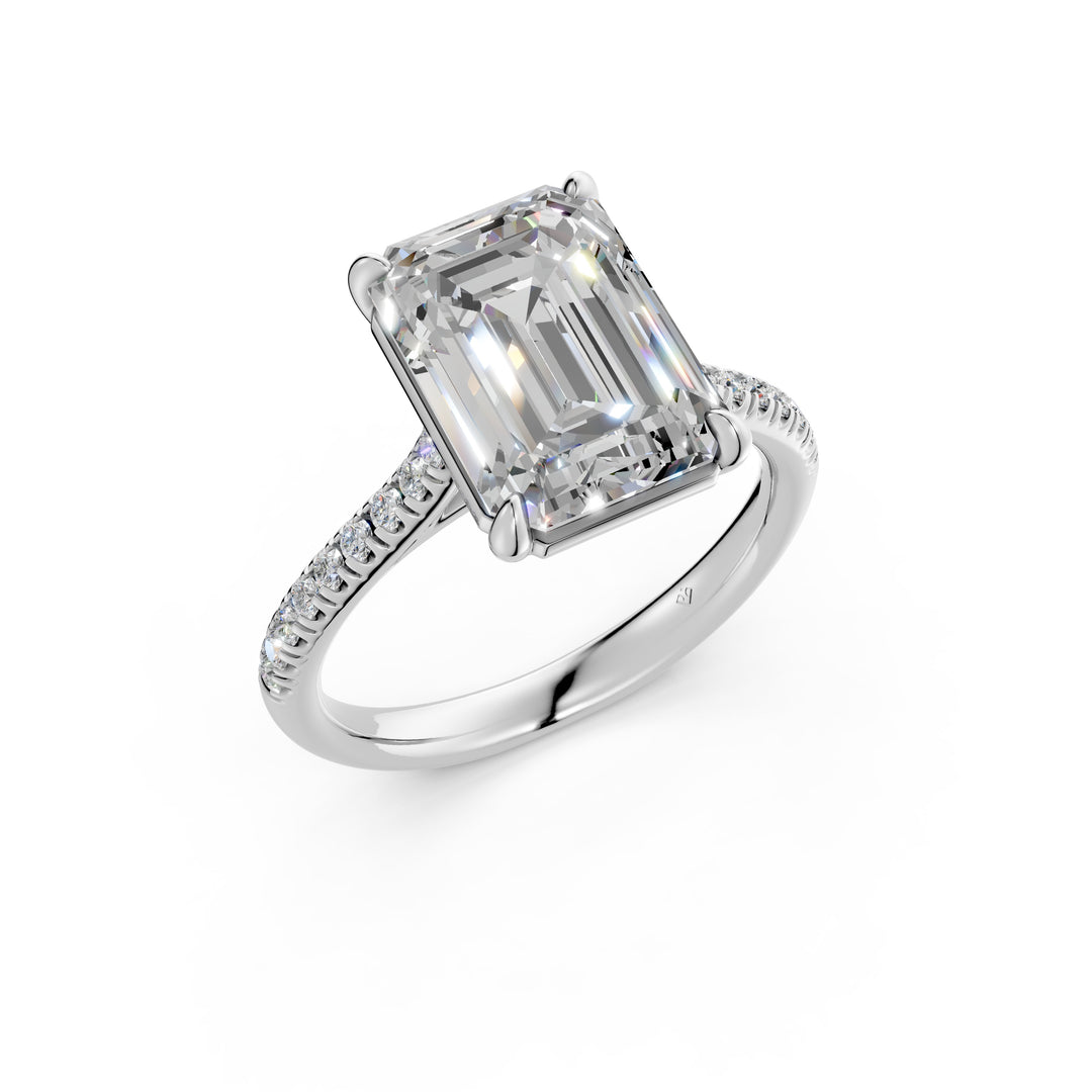Abhika Emerald Solitaire Diamond Womens Ring
